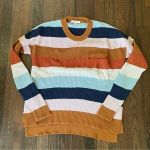 Madewell colorful striped crewneck sweater